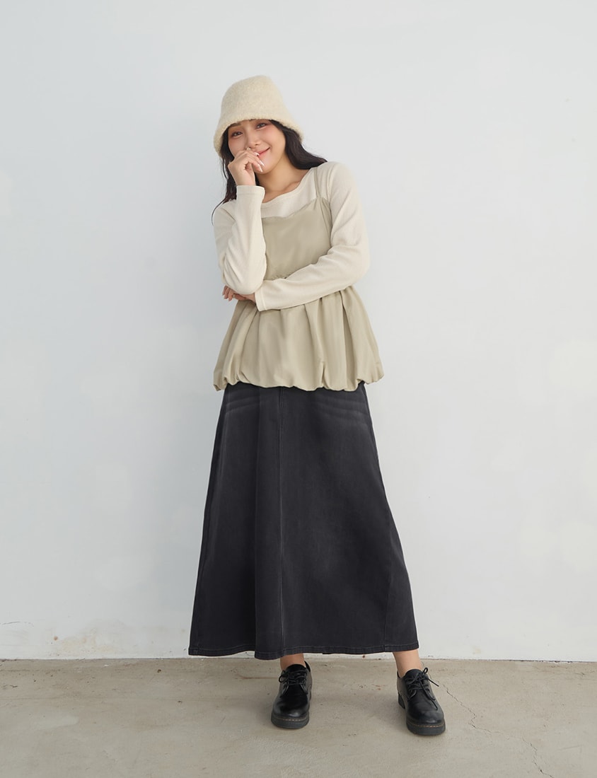 Adjustable Back Hollow Cut Plus Size Bubble Hem Cami Top