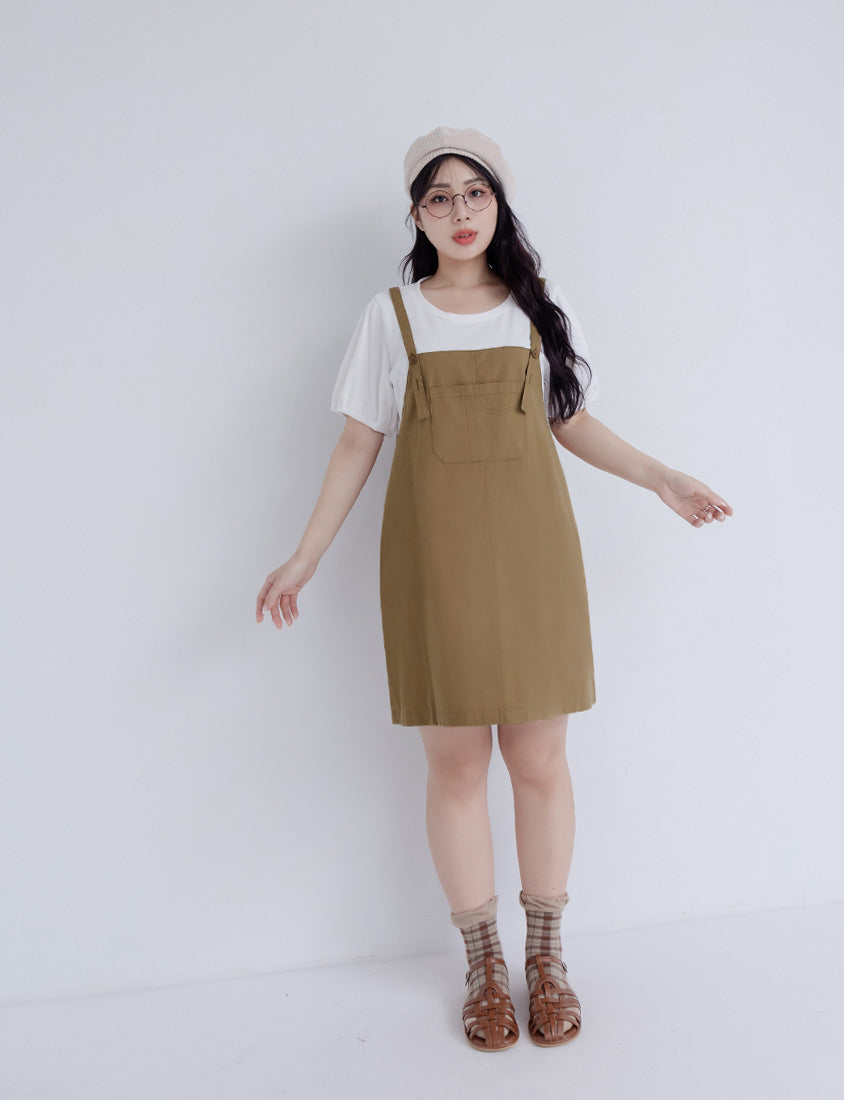 Classic Faux Two-Piece Strap Plus Size Dress