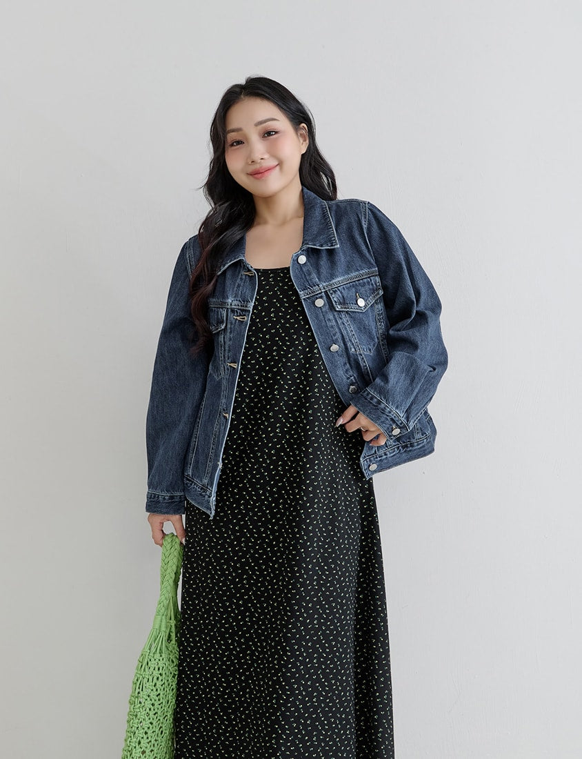 Casual Classic Denim Plus Size Long Sleeve Jacket