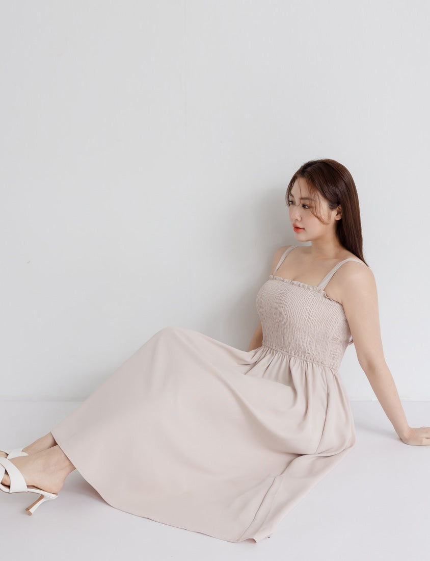 Adjustable Elastic Strap Twill Plus Size Dress