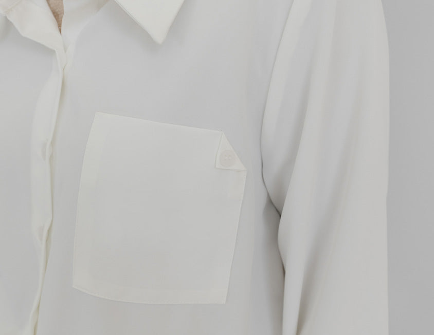 MISS. Wrinkle-Resistant Textured Multicolor Pocket Plus Size Shirt