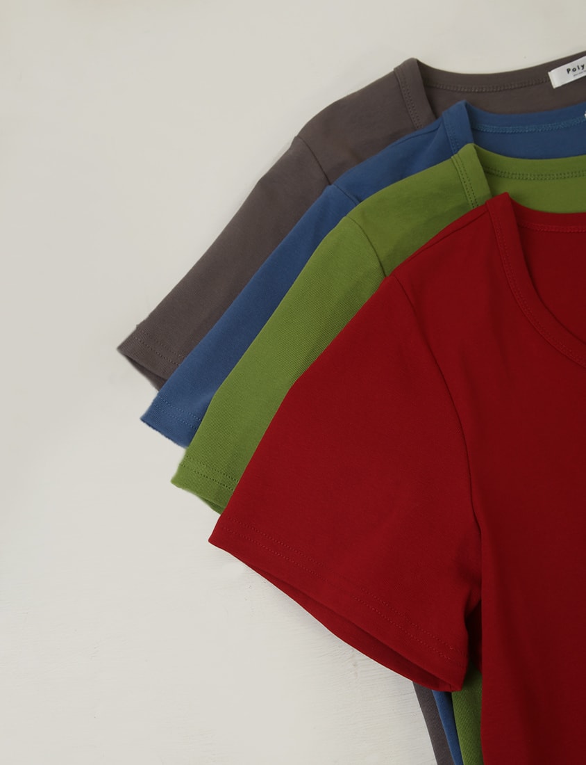 U-Neck Multicolor Plus Size Comfy Slim Tee