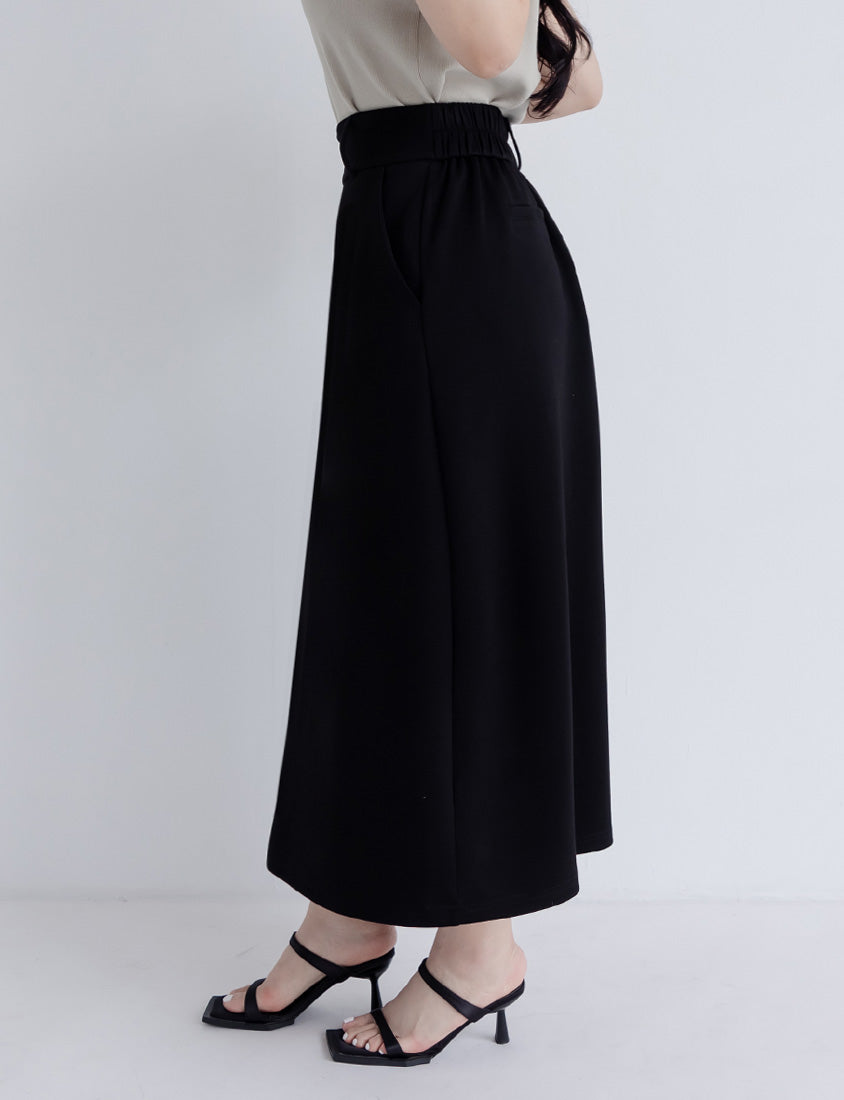 Miss. Space Cotton Back-Slit Plus Size Maxi Skirt