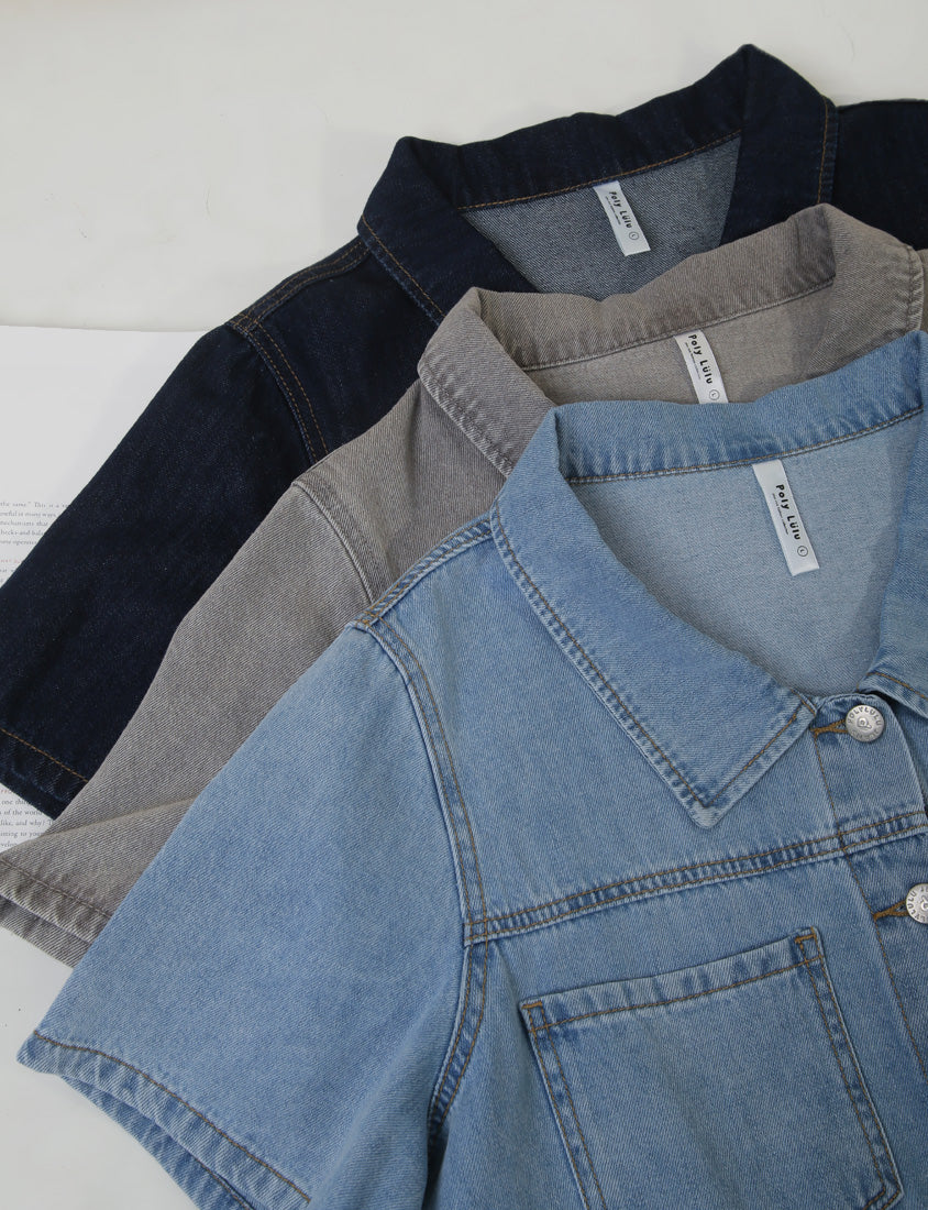 Versatile A-Line Denim Plus Size Shirt Dress