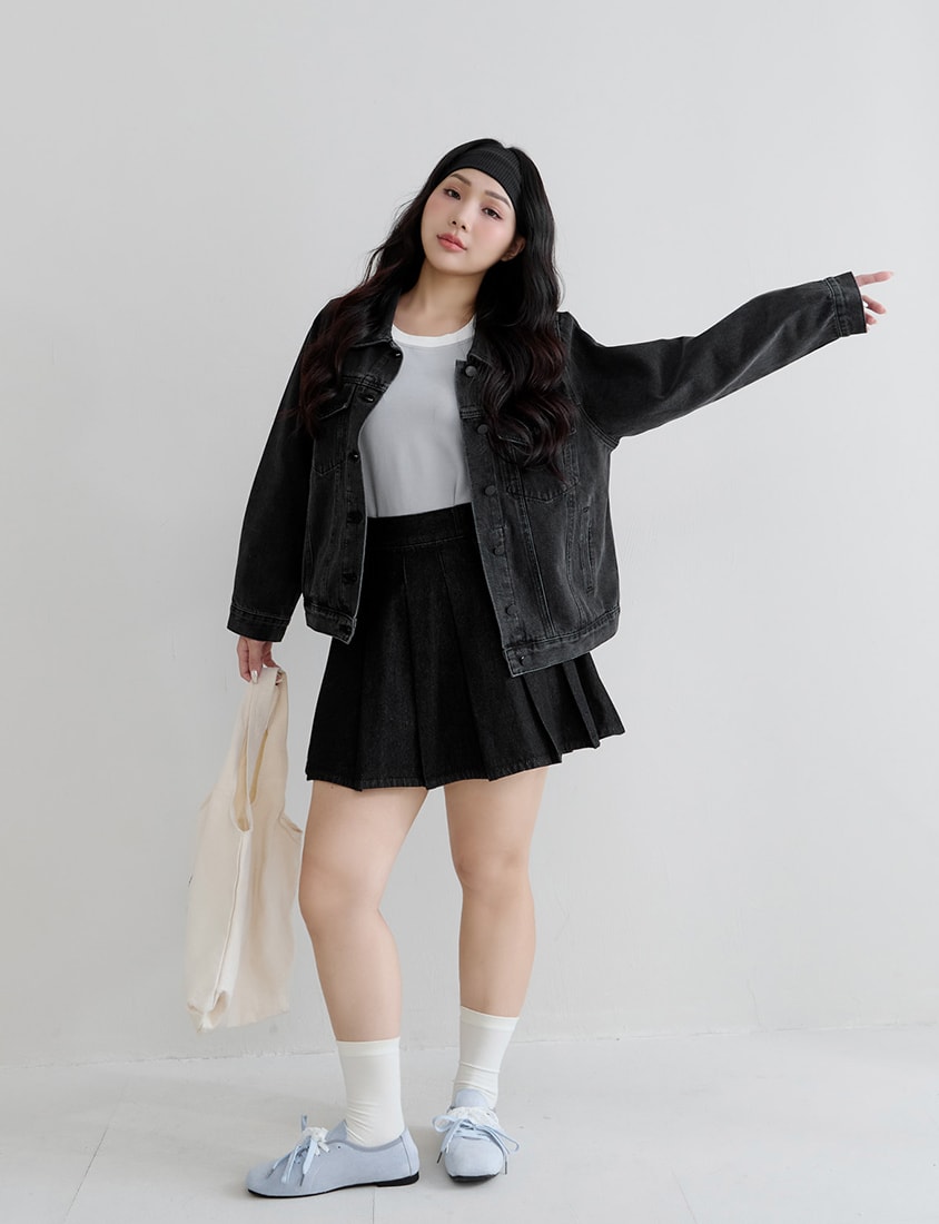 Casual Classic Denim Plus Size Long Sleeve Jacket