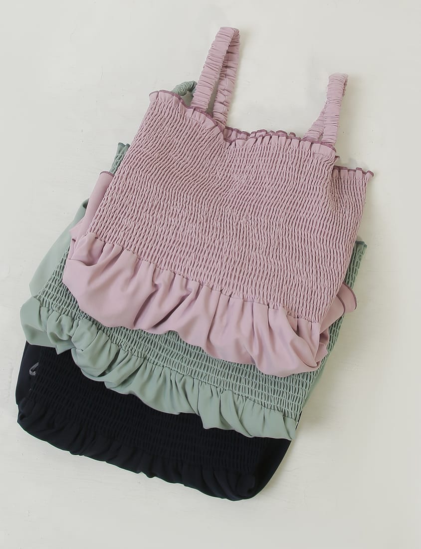 Colorblock Ruffle Trim Smocked Tiered Plus Size Mini Dress