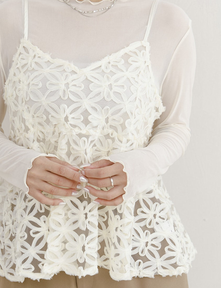 MISS. Adjustable Floral Layering Plus Size Camisole