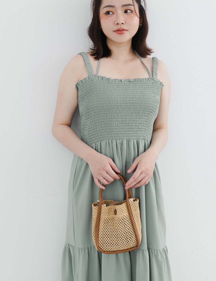 Ruffle Trim Smocked Tiered Plus Size Maxi Dress