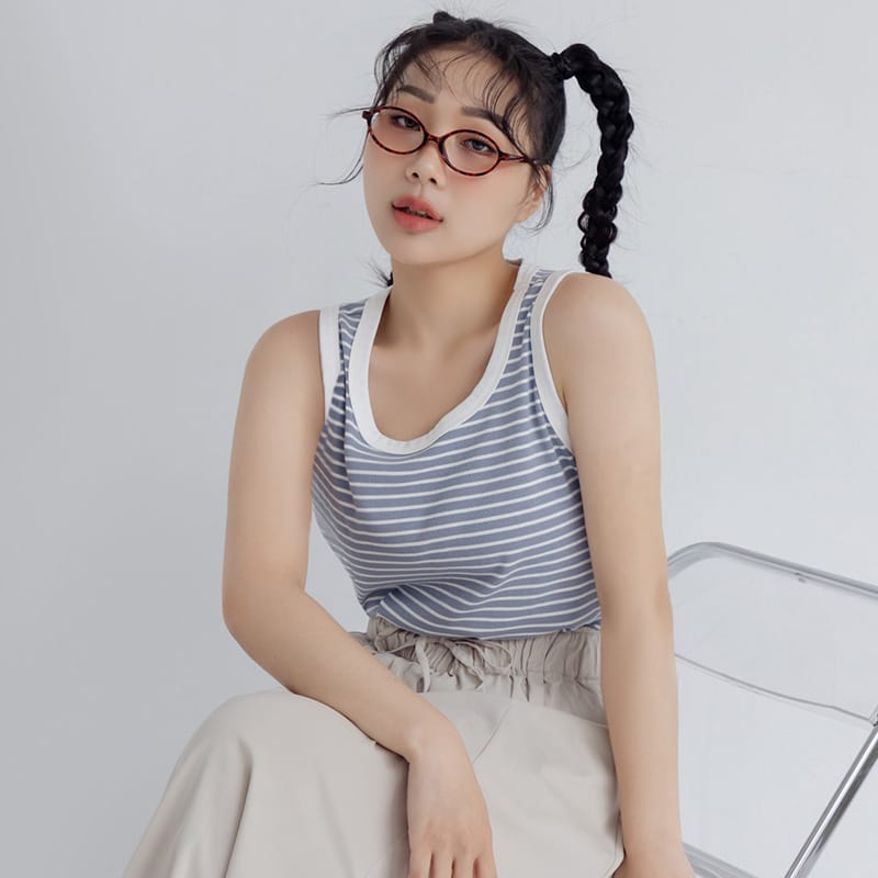 Summer Stripe Colorblock Plus Size Tank