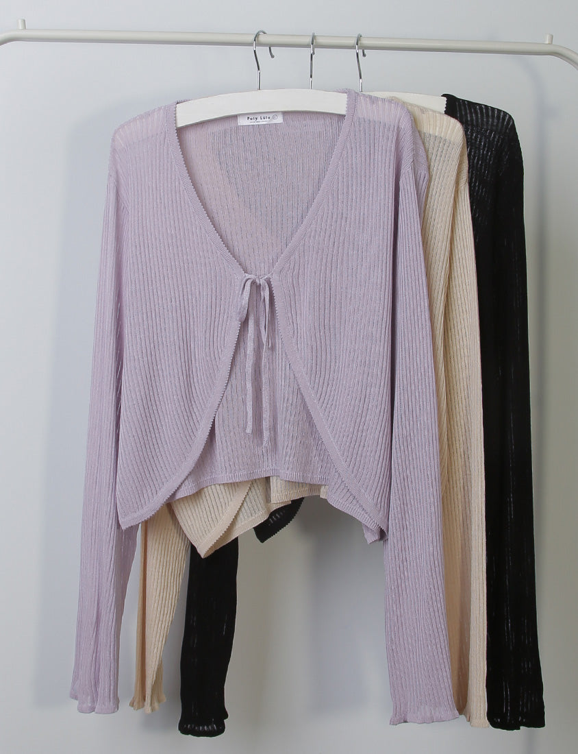 MISS. Lyocell Icy Silk Knit Plus Size Cropped Cardigan