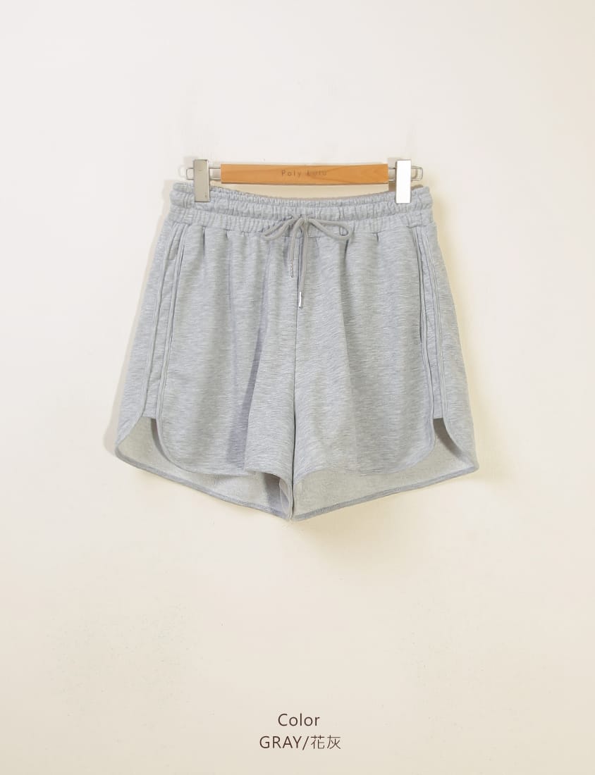 MISS. Casual Slit Drawstring Plus Size Shorts