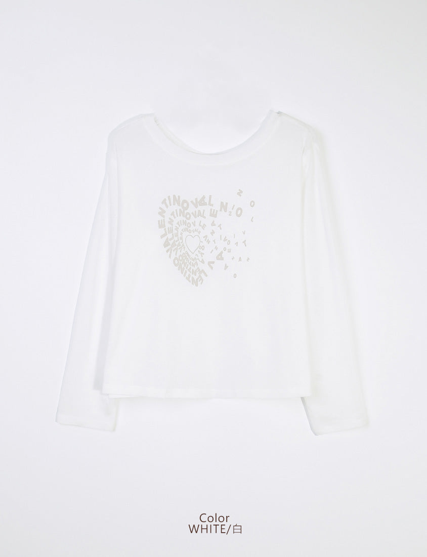 MUA! Chic Graphic Heart Lettering Plus Size Top