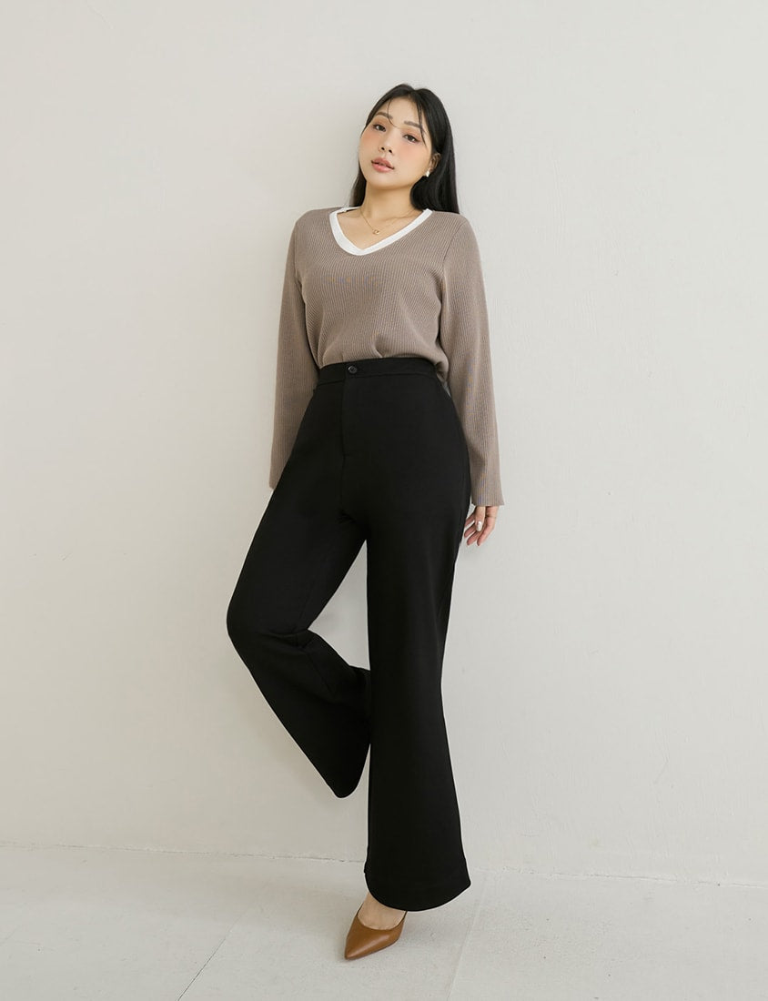 MISS. Easy Care Flared Plus Size Tailored Pants