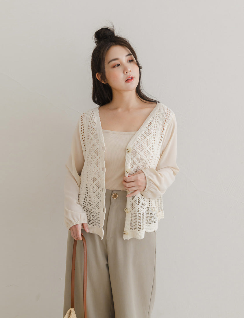 Bohemian Sheer Knit Plus Size Cover Up