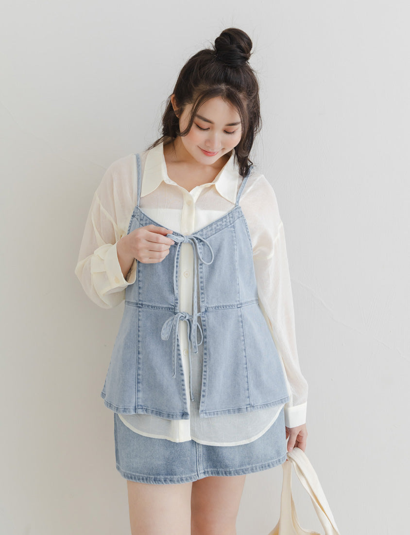 Curved Stitch A-Line Plus Size Skort