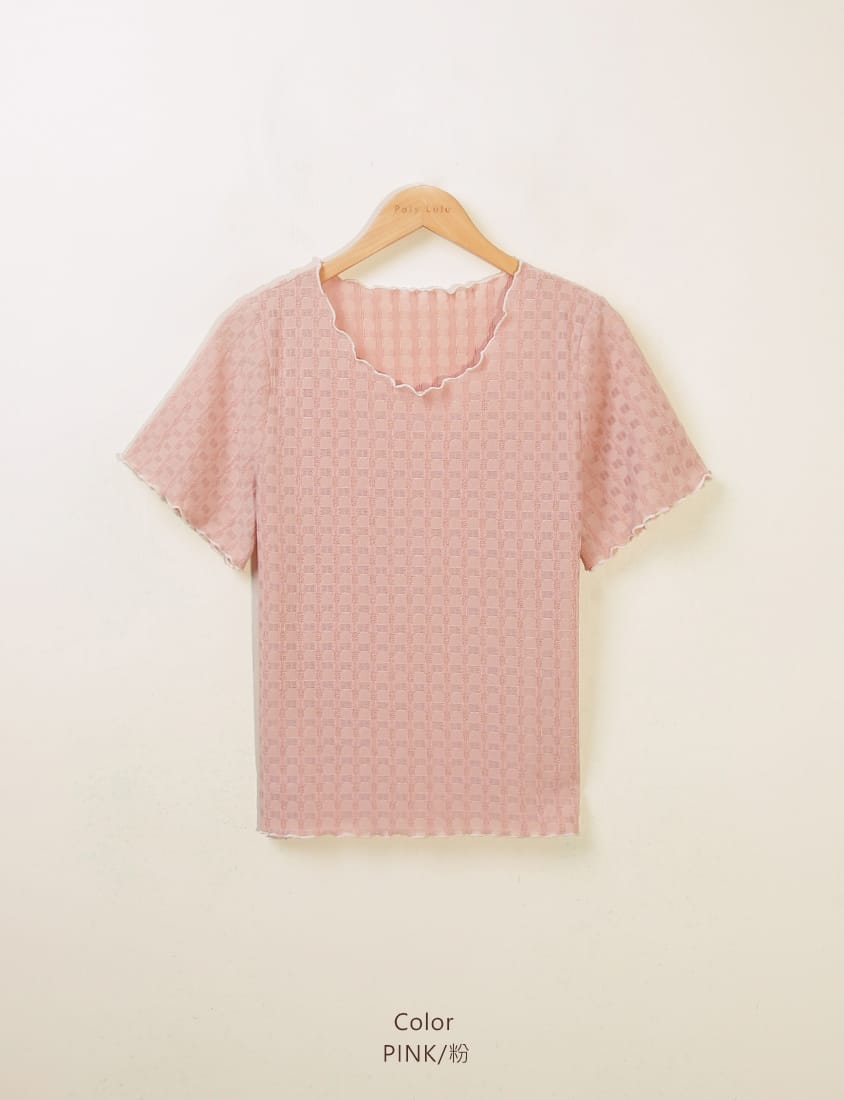 Sheer Lace Ruffled Waffle Knit Plus Size Top