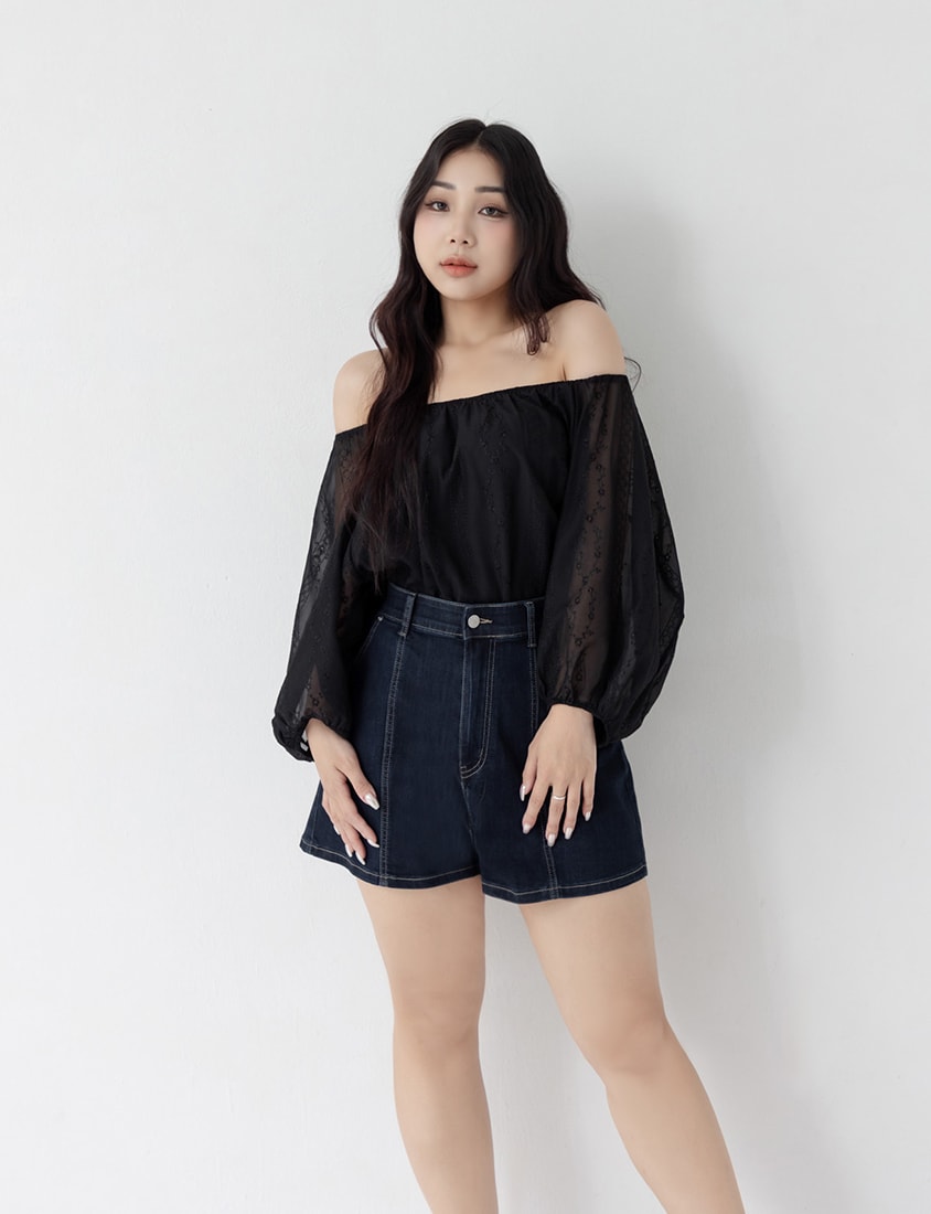 Cooling Tech A-Line Plus Size Denim Shorts