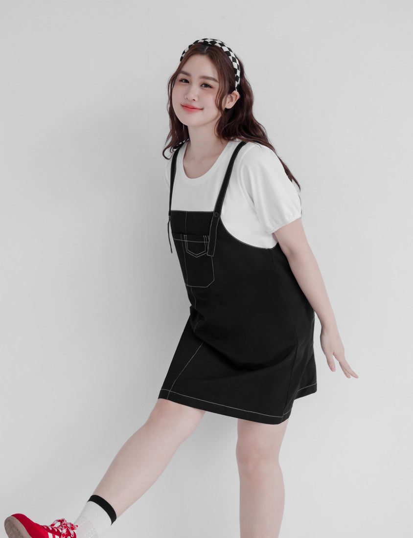 Classic Faux Two-Piece Strap Plus Size Dress