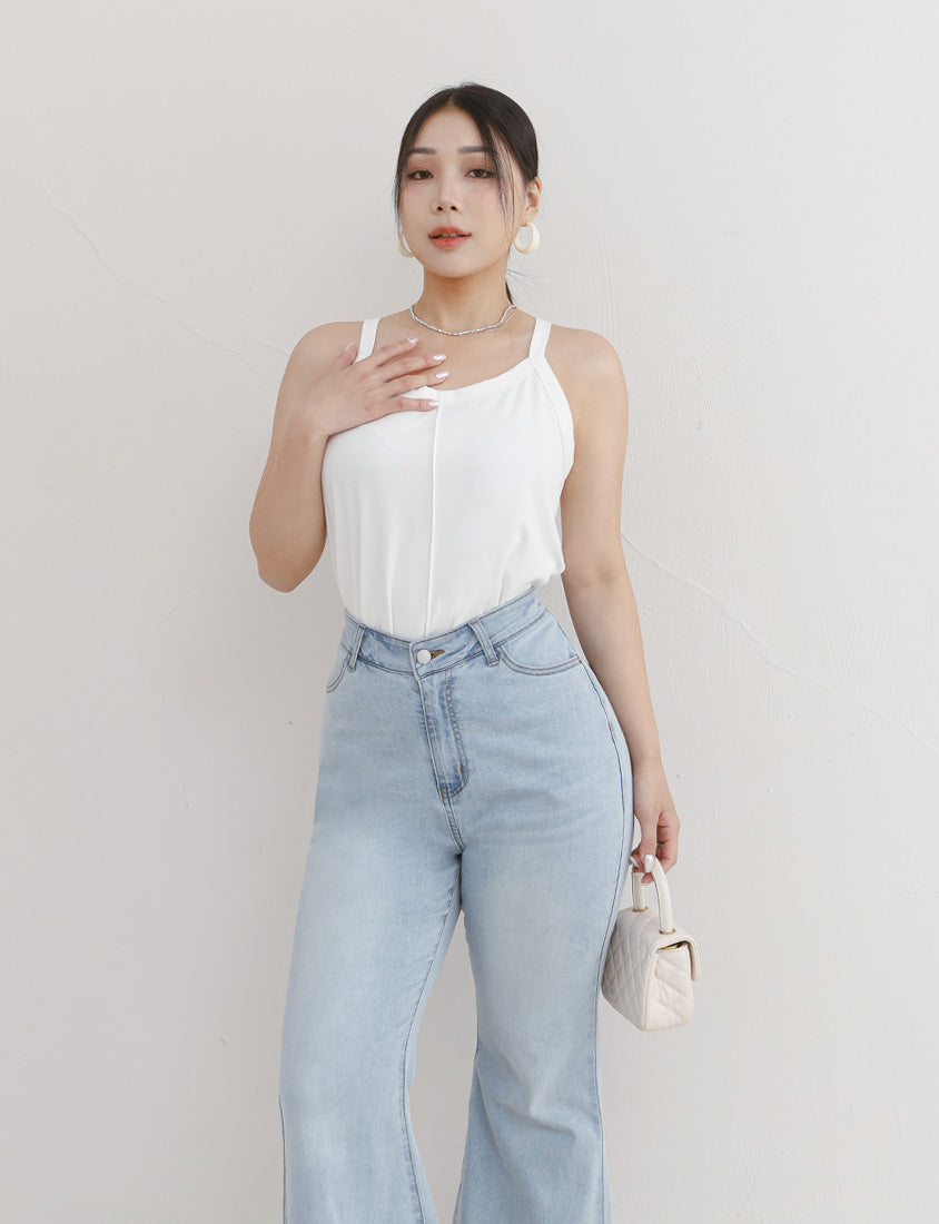 MISS. Silky Cooling Sleeveless Cut Stitch Plus Size Tank Top