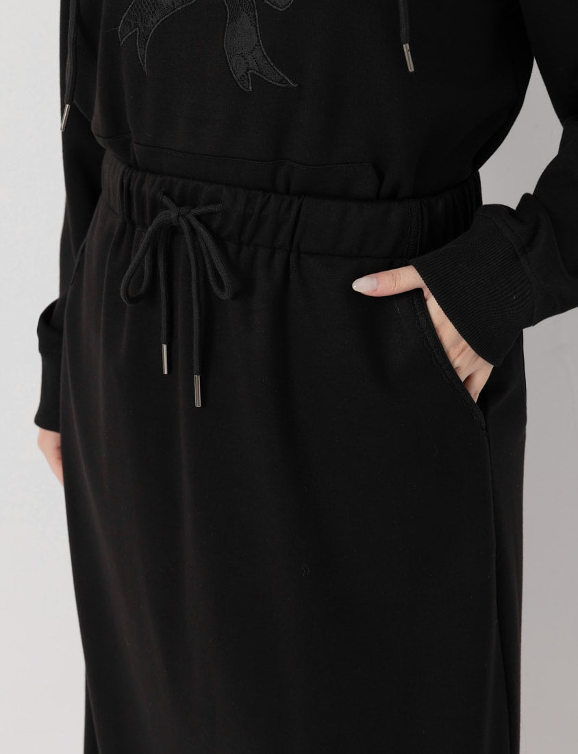 Sweet Lace Trim Cloud Cotton Plus Size Maxi Skirt