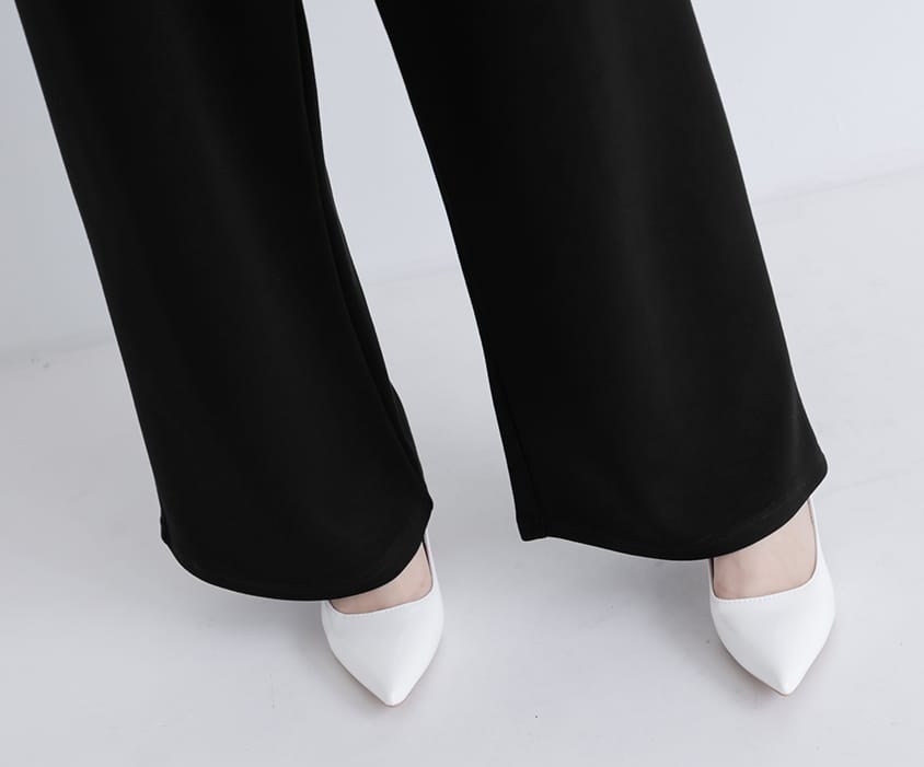 Miss. Space Cotton Back-Elastic Plus Size Straight-Leg Pants