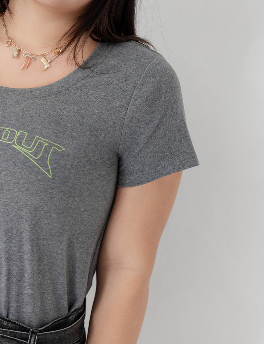 MUA! Colorblock Graphic Crewneck Plus Size Short Sleeve Tee