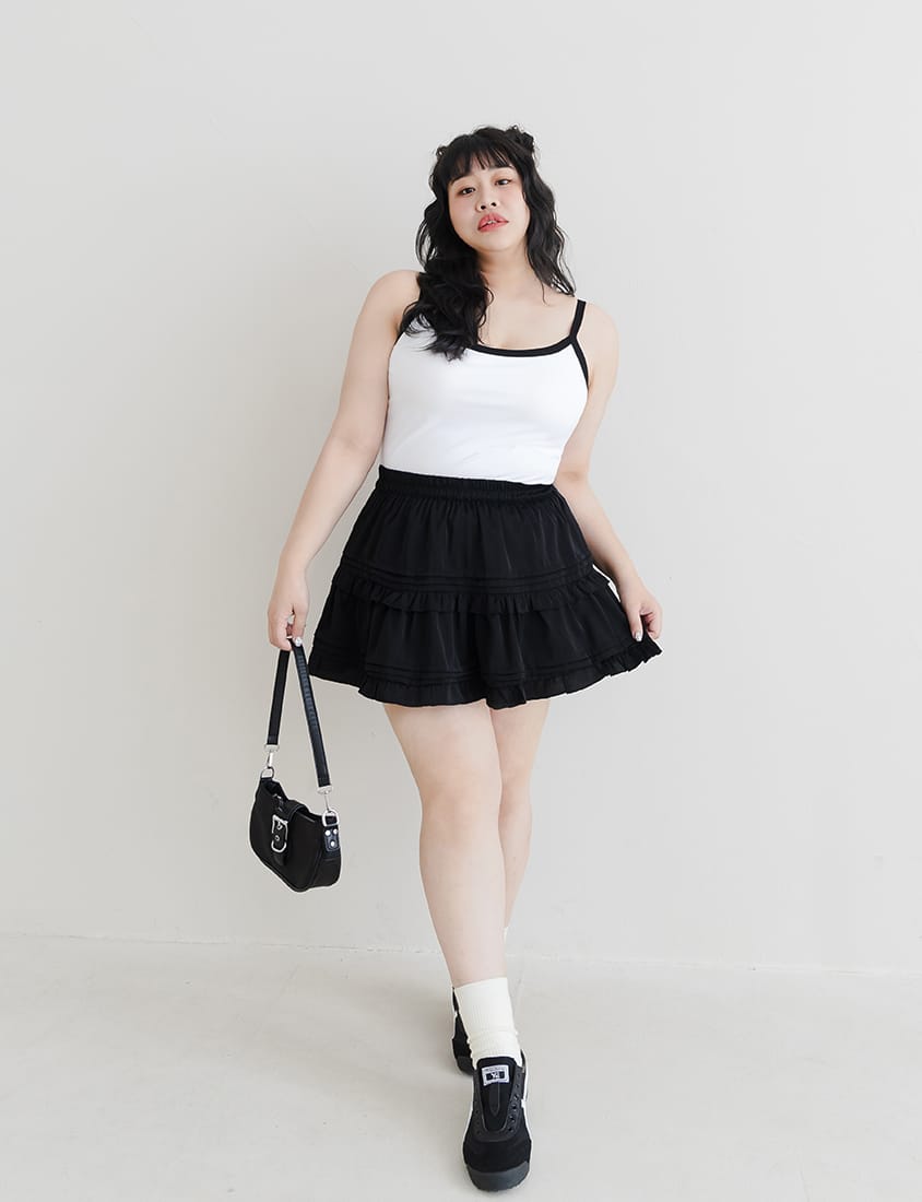 Pobra. COOL PRO+ Contrast Piping Plus Size Padded Tank Top