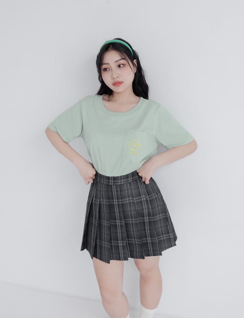 EAT ME Fried Chicken Pocket Plus Size Embroidery Tee