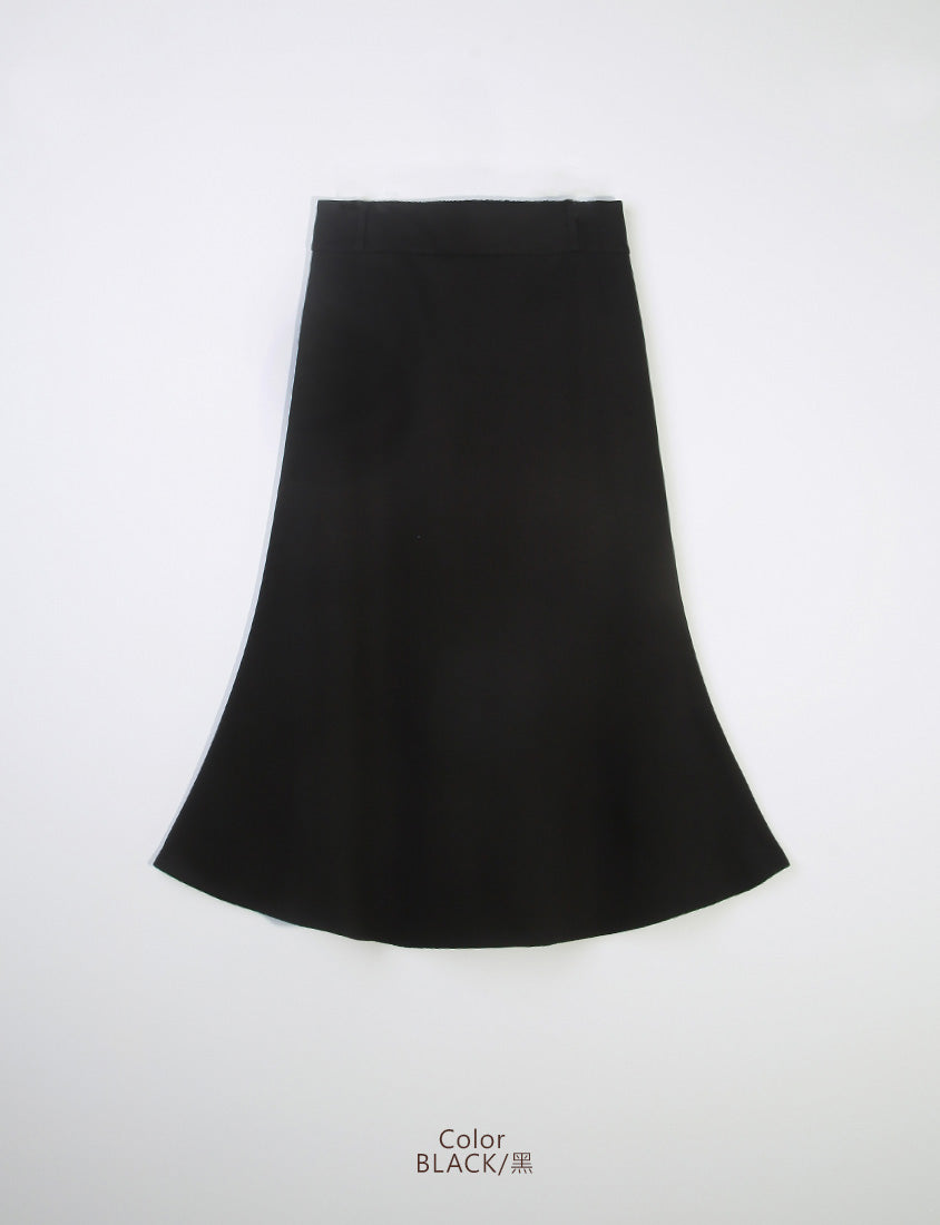 Cloud Cotton Elastic Back Waist Plus Size Mermaid Maxi Skirt