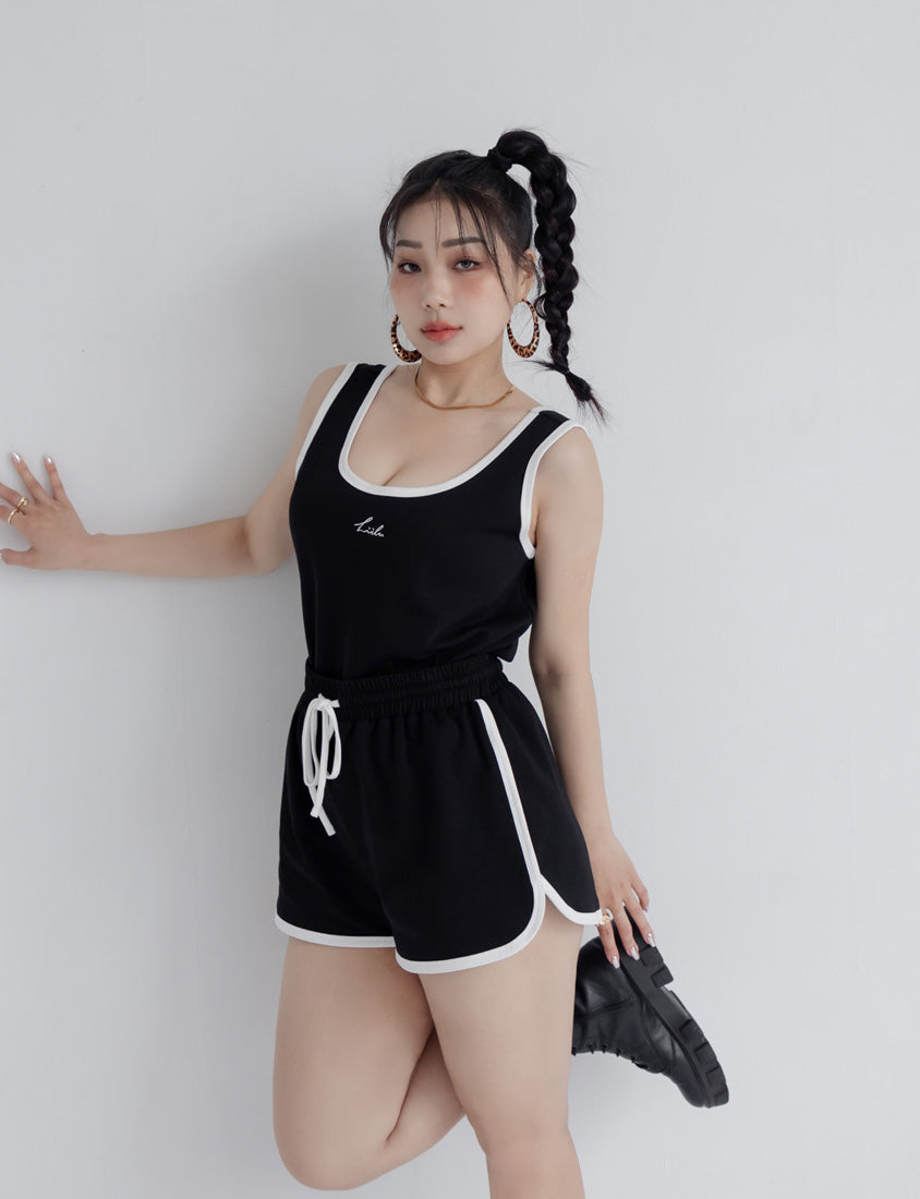 MUA! Sporty High-Waist Tie Plus Size Shorts