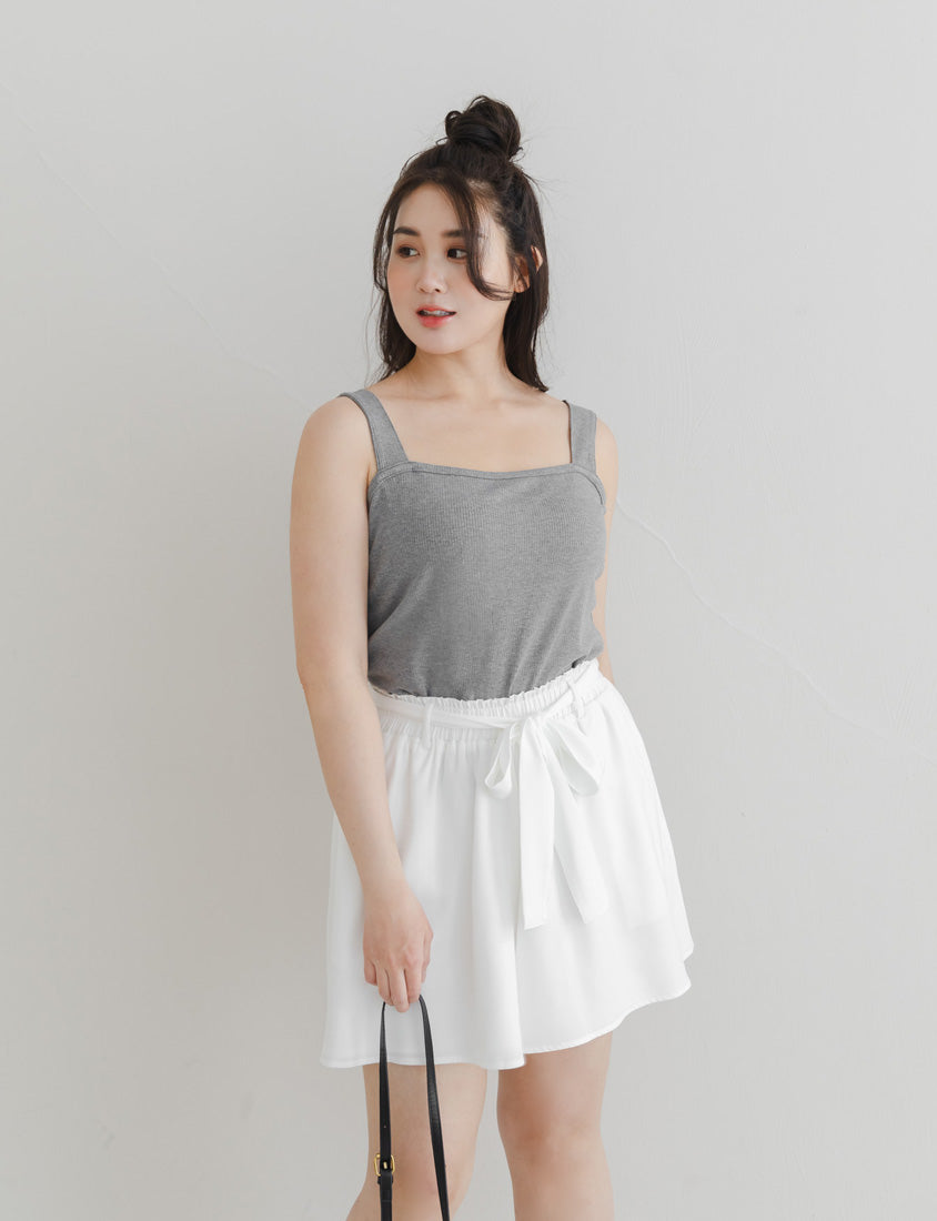 Ribbed Wide Strap Wavy Edge Plus Size Tank Top