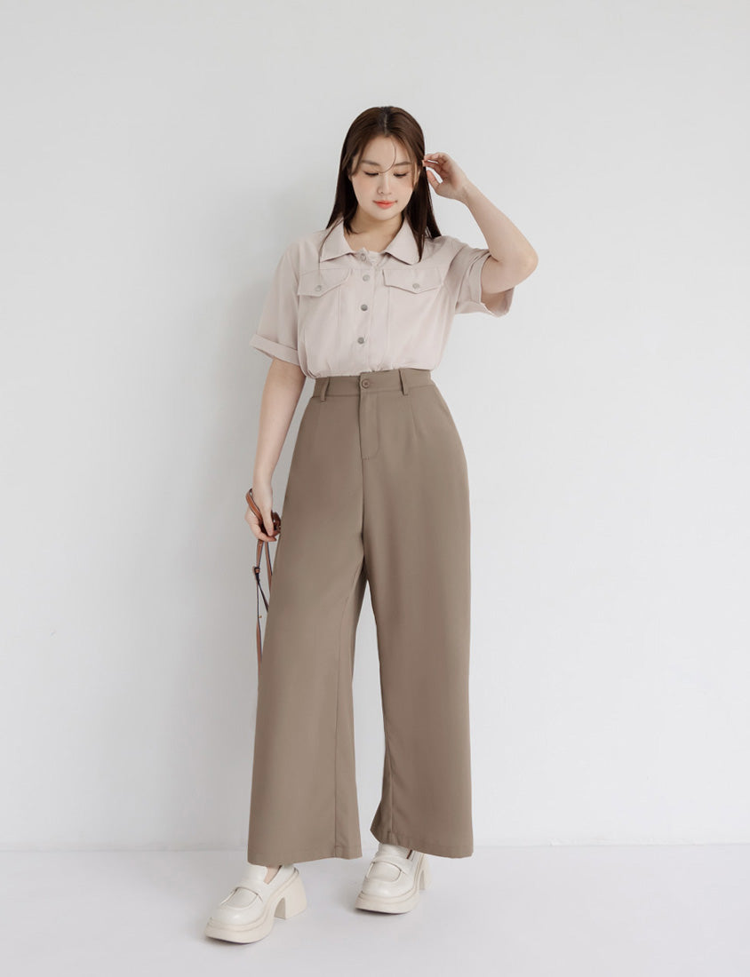 Sophisticated Pleated Drawstring Plus Size Tailored Pants