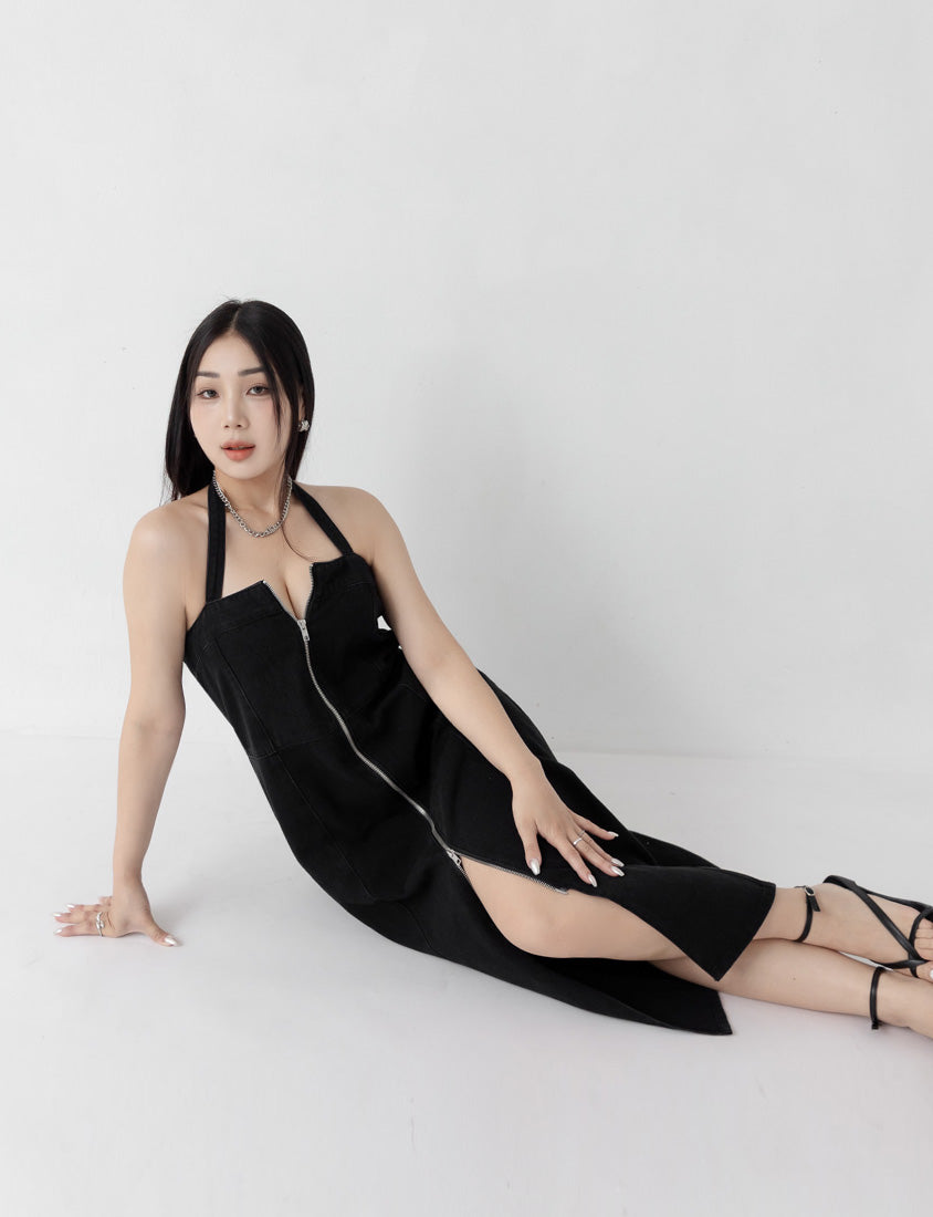 MUA! Sexy Denim Zipper Plus Size Cami Dress