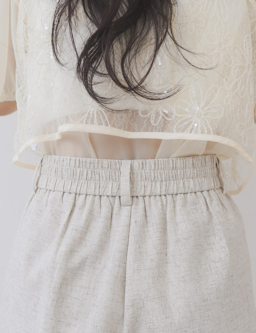 MISS. Wrinkle-Resistant Skin-Friendly Linen Cuffed Plus Size Shorts