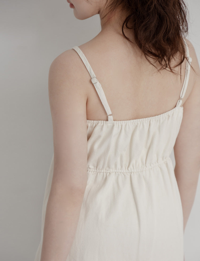 Sweetheart Neck Twill Cami Plus Size Mini Dress