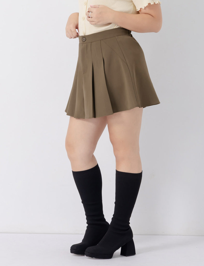 MISS. Standard Perfect Fit Tailored High Waist Pleated Plus Size Skirt