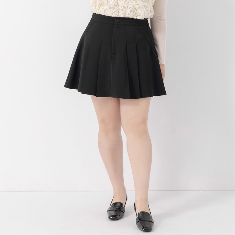 MISS. Apple-Shaped Friendly! Perfect Fit Tailored High Waist Pleated Plus Size Skirt