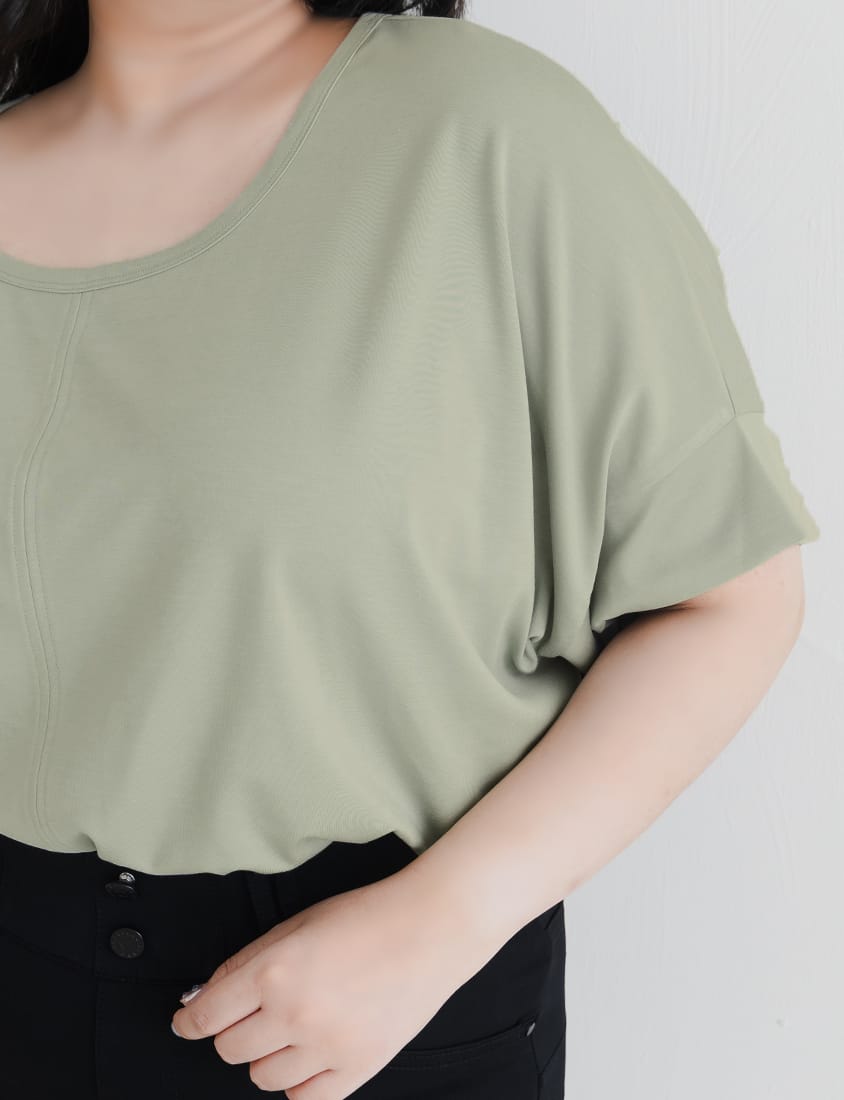 COOL PRO+ Contrast Stitch Plus Size Batwing Tee