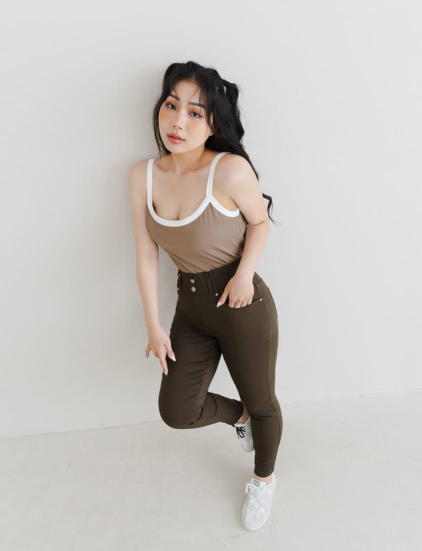 Cooling Elastic Wide Waistband Long Pants