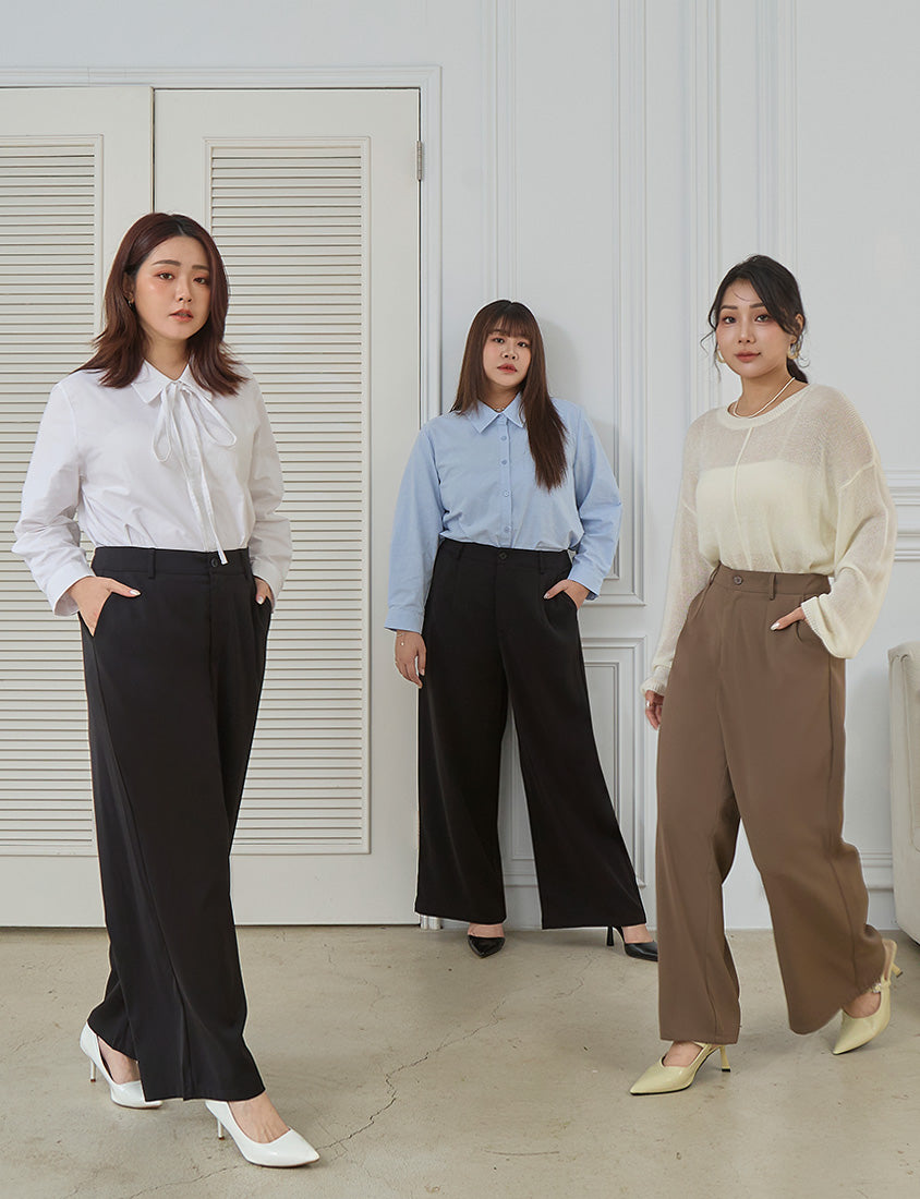 MISS. Apple-Shaped Friendly! Perfect Fit Wrinkle Resistant Straight Cut Trousers