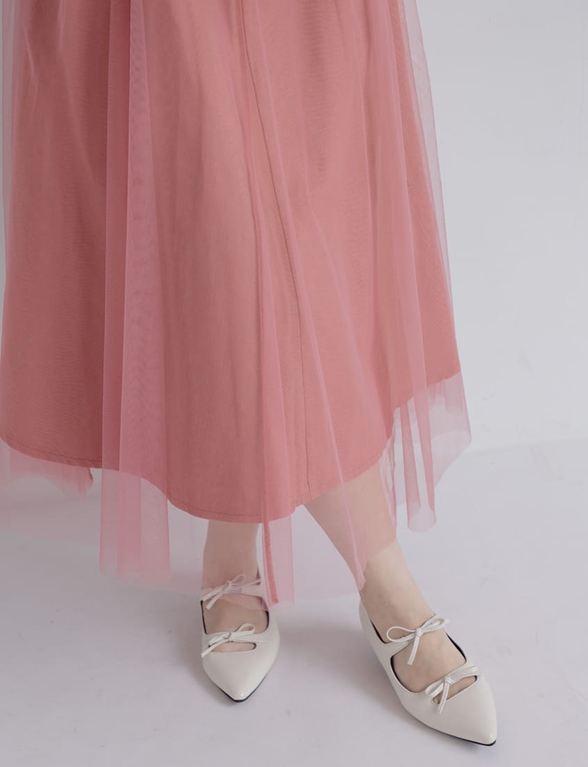 Sweet Adjustable Twill Strap Tulle Panel Plus Size Dress