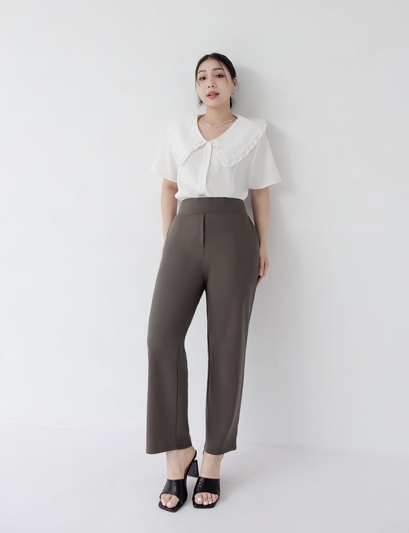 MISS. Waist-Sculpting Slimming Plus Size Straight Tailored Pants