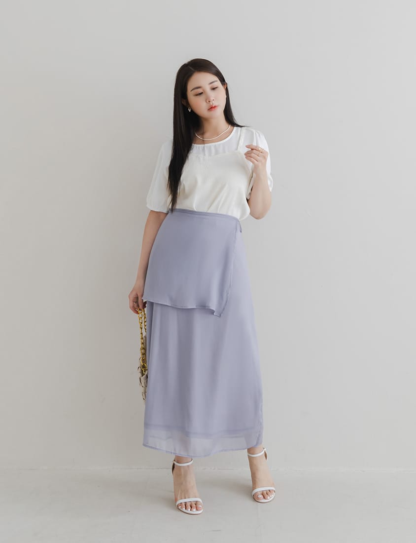 Fairy Two-Piece Sheer Plus Size Maxi Skirt (with Inner Skirt)