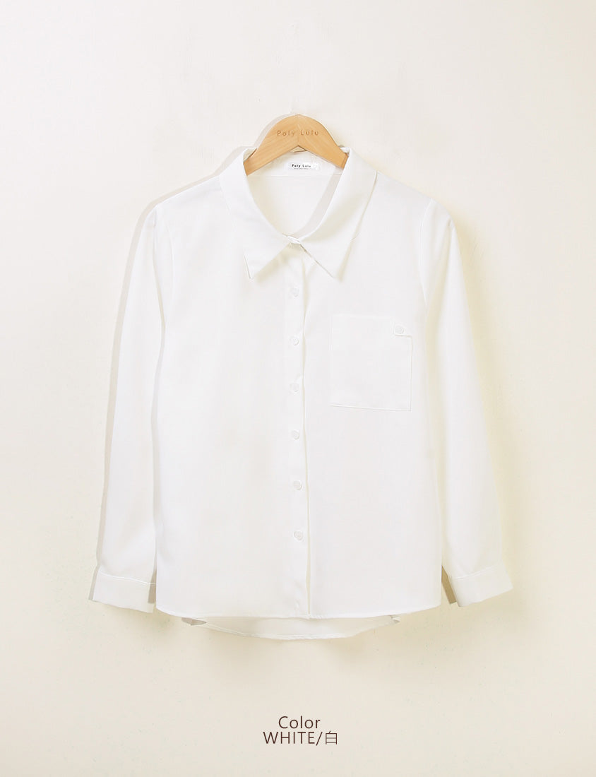 MISS. Wrinkle-Resistant Textured Multicolor Pocket Plus Size Shirt