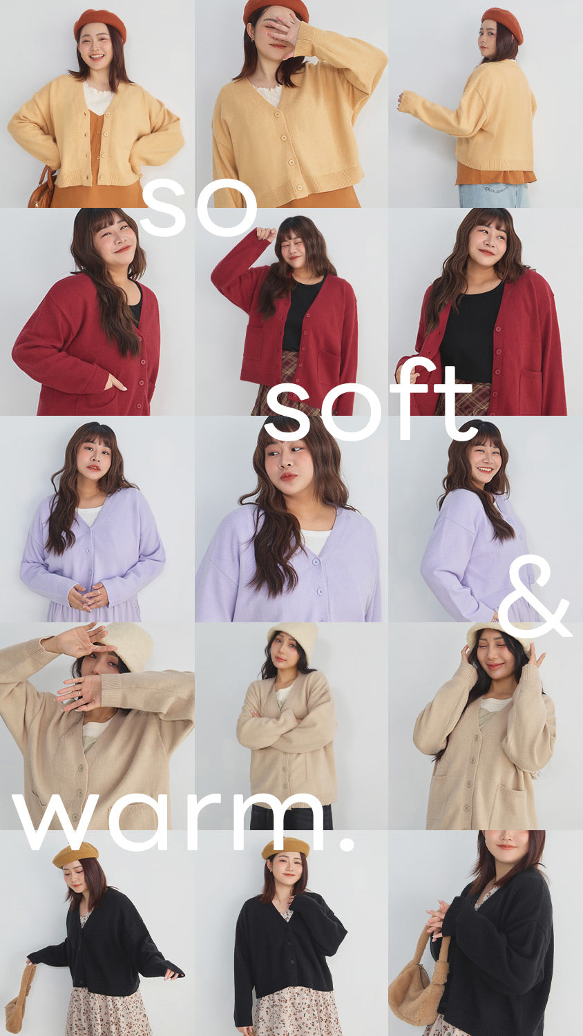 Classic V-Neck Multicolor Cropped Plus Size Knit Cardigan