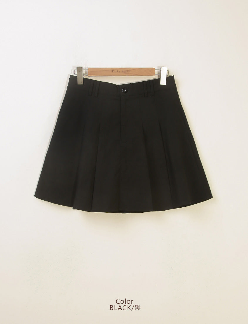 Skin-friendly Silky Pleated Back Elastic Plus Size Mini Skirt (With Pants)