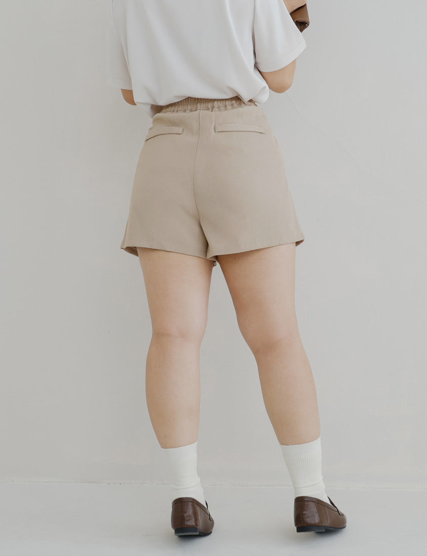 MISS. Latte Series Waistband Twill Plus Size Shorts