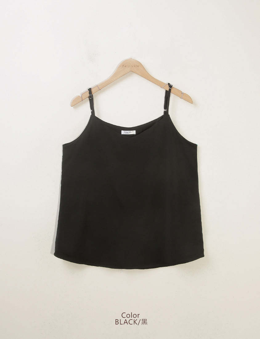 MISS. Skin-Friendly Satin Adjustable Strap Plus Size Cami