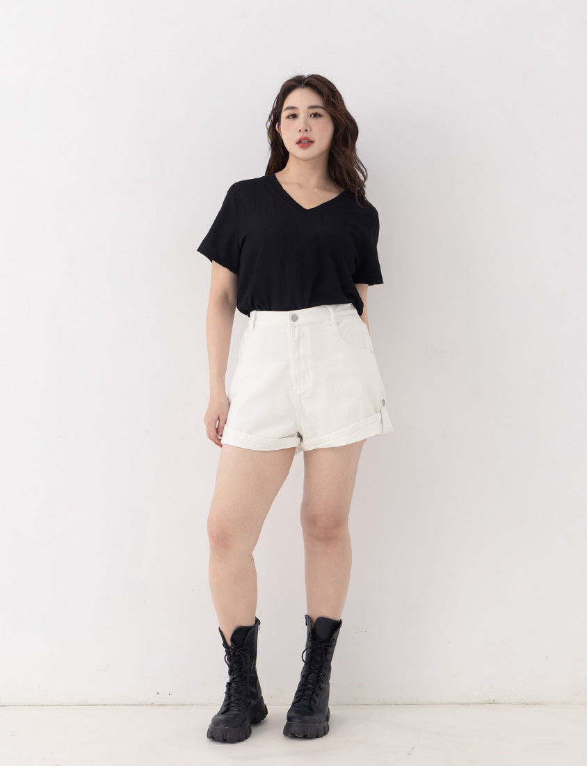 Crinkled Textured Two-Piece Hollow Plus Size Cami Top (with Inner Tank)