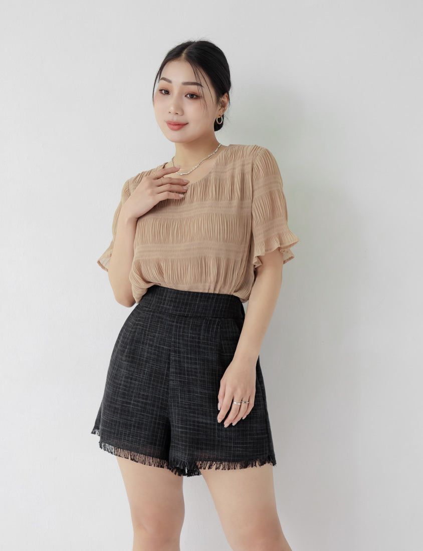 MISS. Korean Style Crinkled Plus Size Chiffon Top